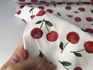 Bomuldsjersey - med fine kirsebær